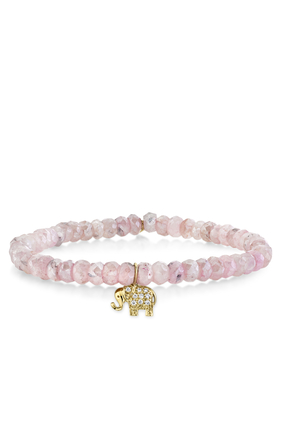 Mystic Pink Grapholite Mini Elephant Bracelet